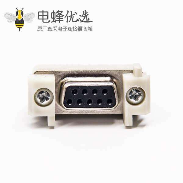 d-sub 9针插座180度母头直式插板接PCB板