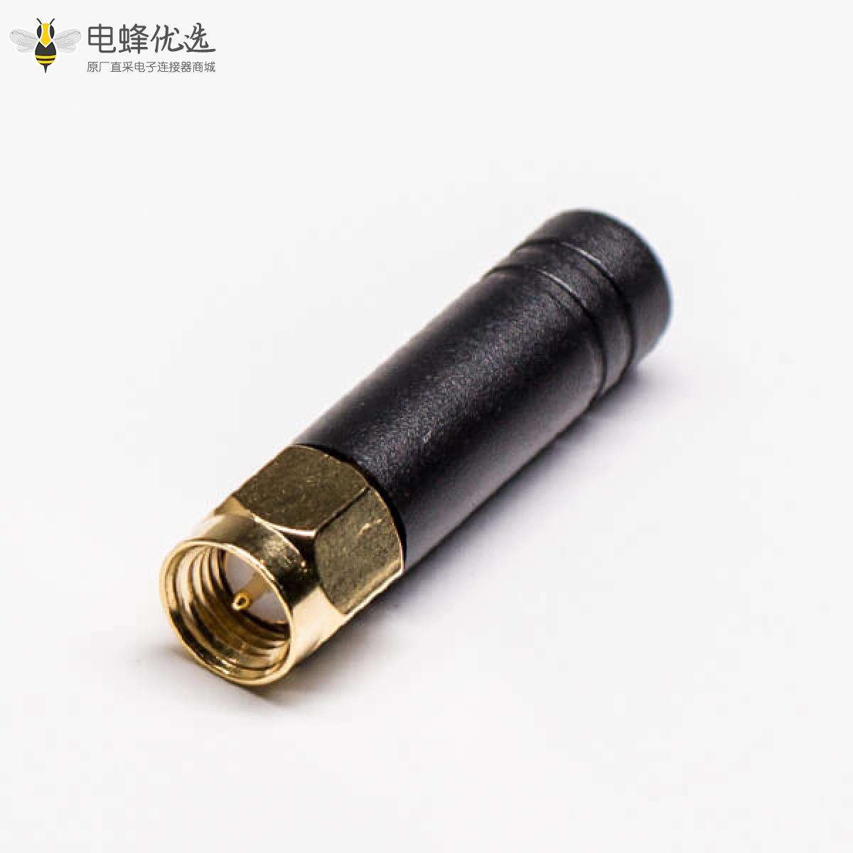 gprs sma天线黑色胶棒直式小辣椒短天线焊弹簧