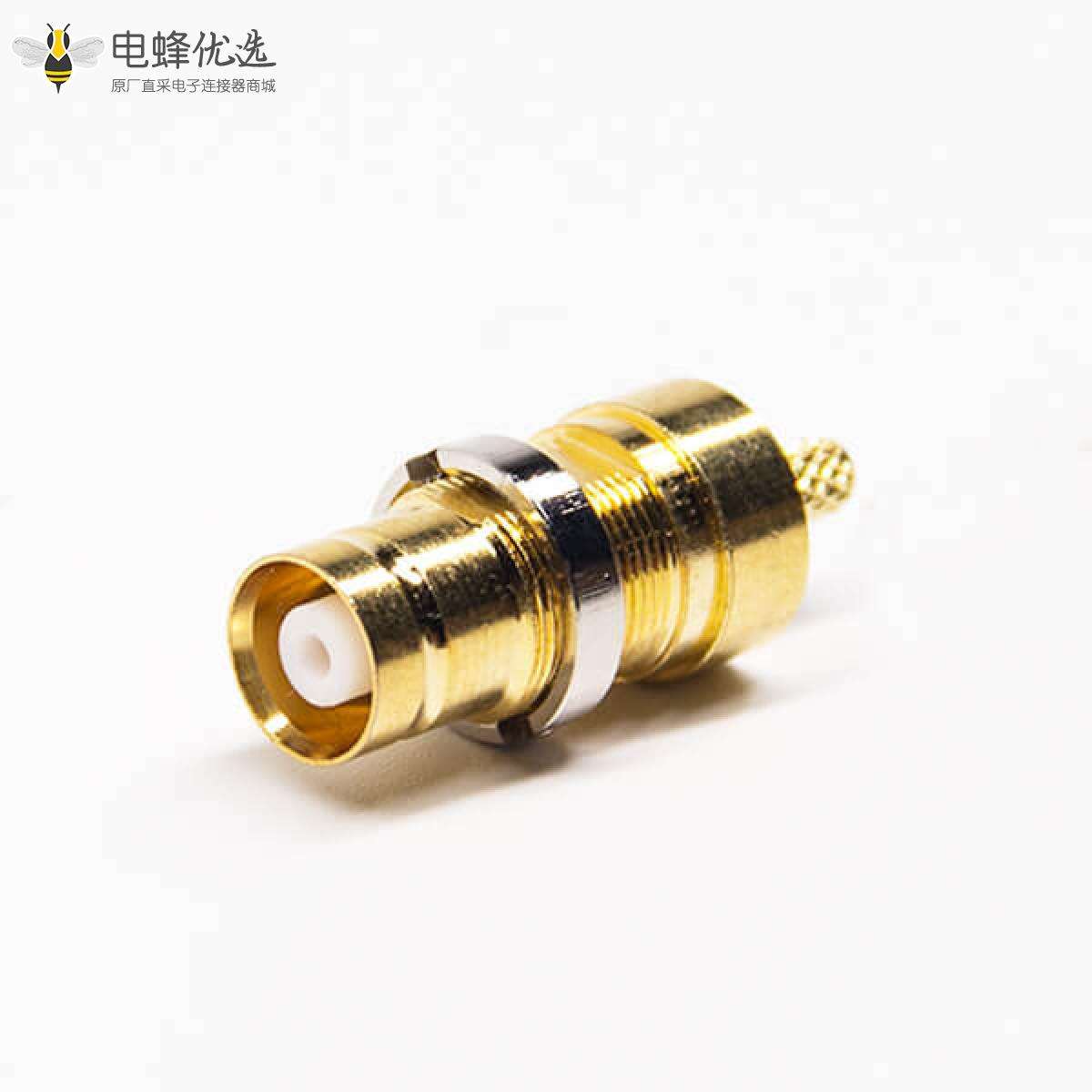 din 1.6/5.6连接器直式母头穿墙镀金压接式接线