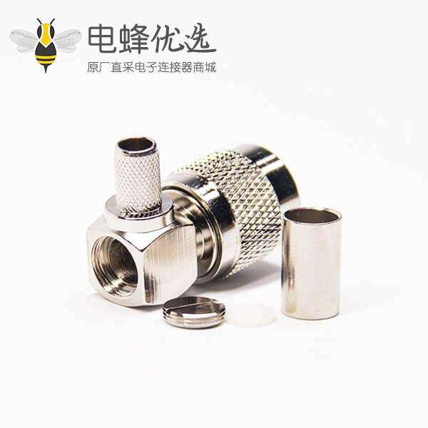 tnc公头连接器弯式90度压接式接LMR240
