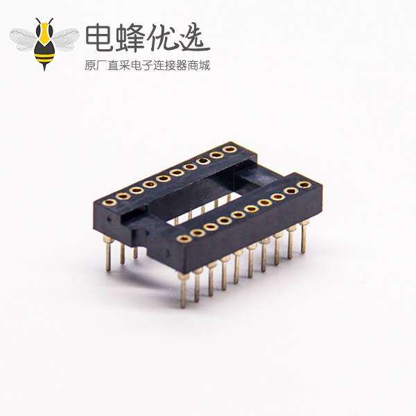 双排圆孔母座直插式20pin内金外锡间距1.778mm