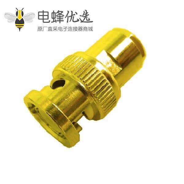 bnc桶型连接器镀金公头锁接