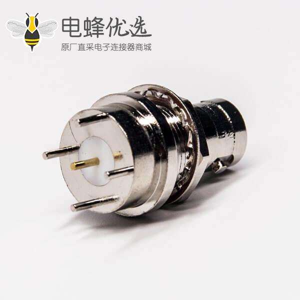 bnc穿墙座子直式母头同轴连接器插板接PCB板带防水圈