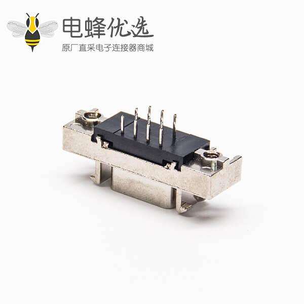 14pinSCSI母头连接器直式180度铆锁链接插PCB板