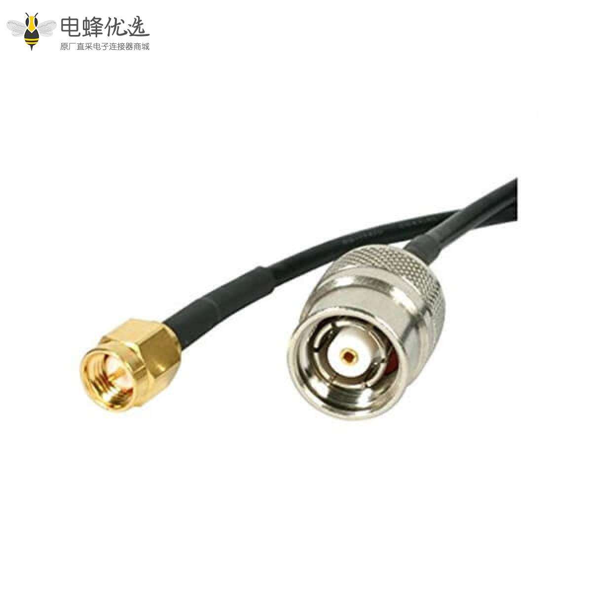 同轴连接器TNC反极公头转SMA公头接RG174线