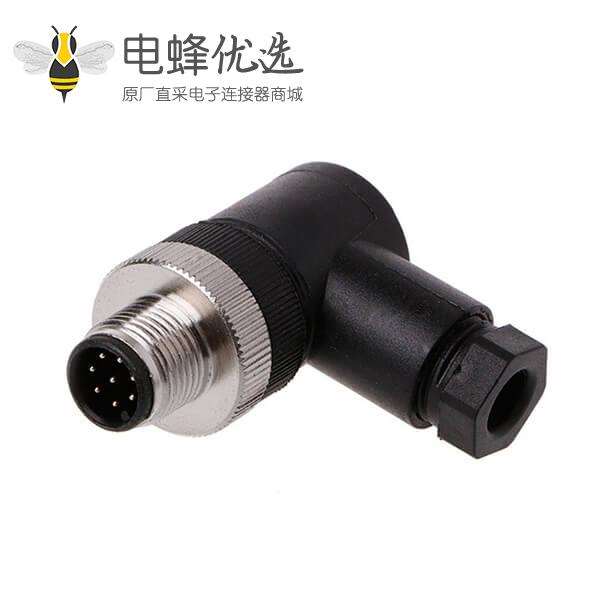 M12 8芯现场组装公插头塑料外壳不带屏蔽