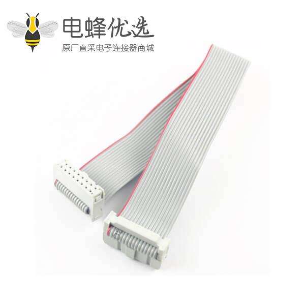 2.54mm间距,排线,2x8针,16针,16线,IDC扁平带状电缆,长度20cm连接器