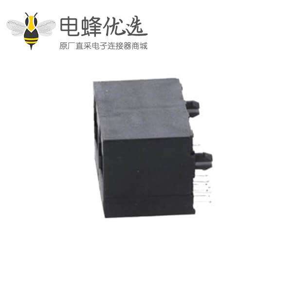 二位八芯电脑插座RJ45单层黑色塑壳非屏蔽不带灯连接器