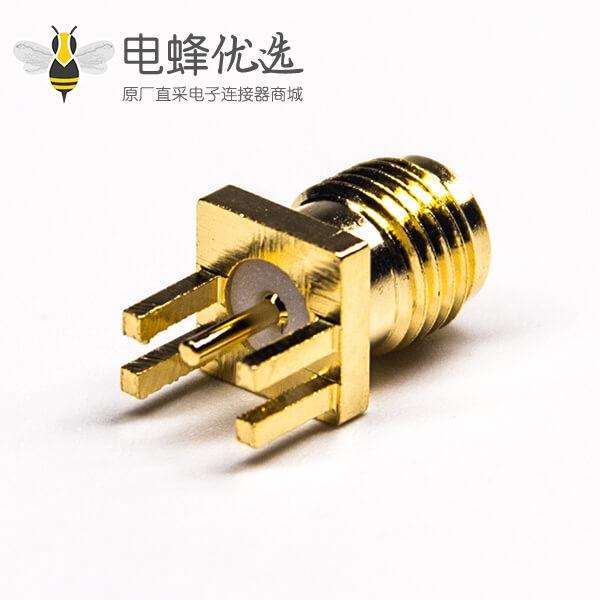 sma接头卡板式直式面板安装接PCB板镀金