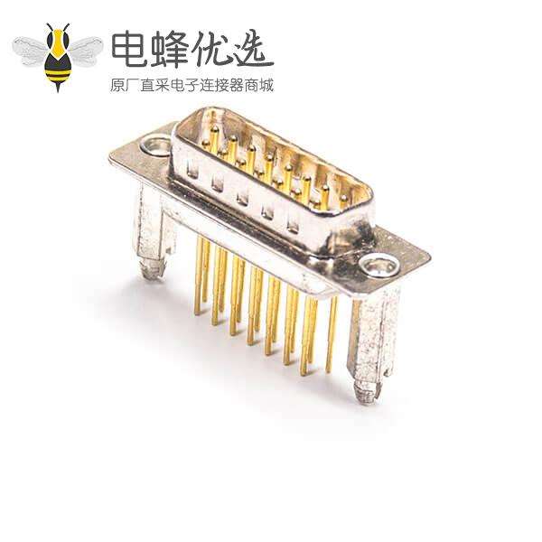 D-sub15PIN公头180度加高焊板镀金车针X2