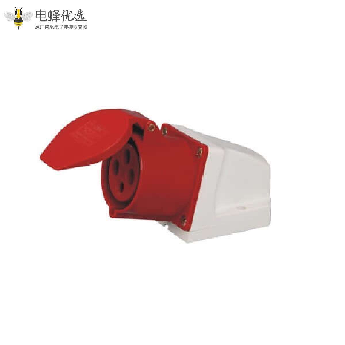 红色工业插座32A 3相地线