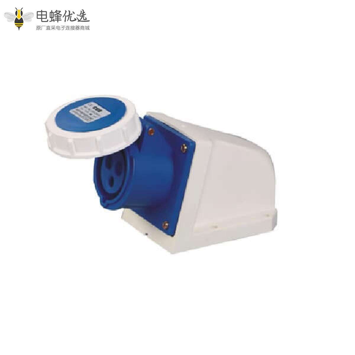 16A2相插座蓝色IP67防水3芯250V