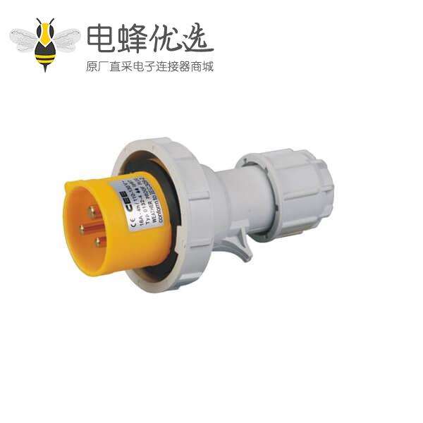CEE两相插头IEC 32A 3芯两相IP44防水工业插头