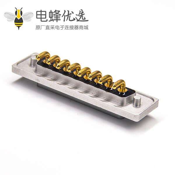 8w8防水铝合金外壳防水大电流D-sub 8W8 公头弯头插板带蓝色防水圈