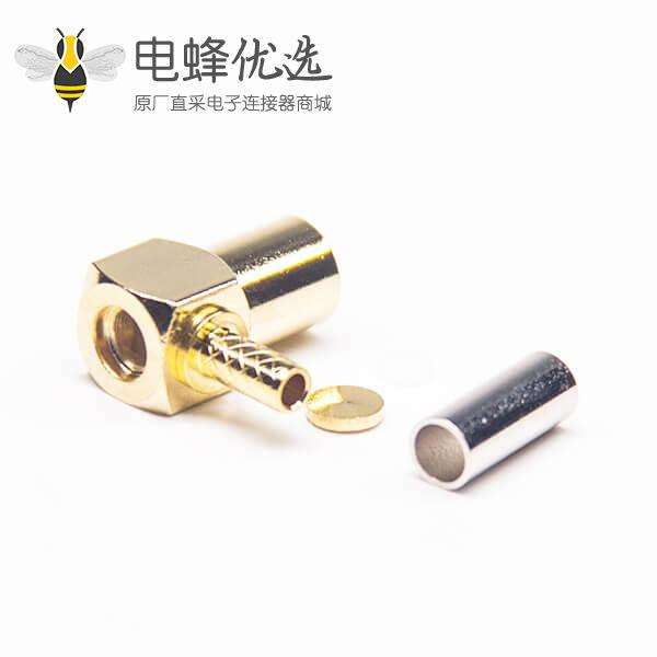 SMB RG316母头连接器压接弯式RF射频连接器