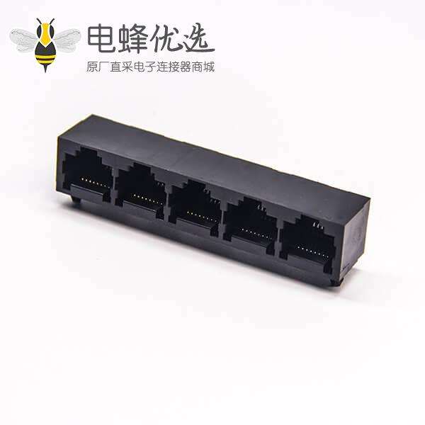 rj45网线口90度插板不带屏蔽模块化连接器5端口