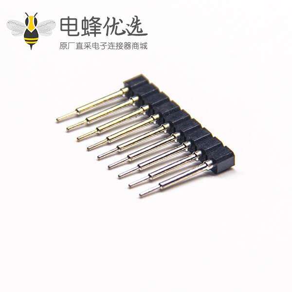 单排圆孔座排母连接器2.54mm间距9pin直式长15mm