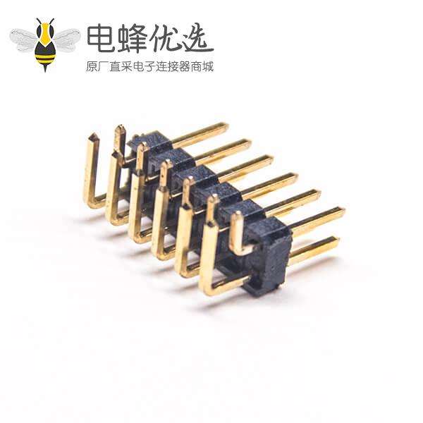 弯脚排针双排间距2.54mm插孔2X6 pin镀金10pcs