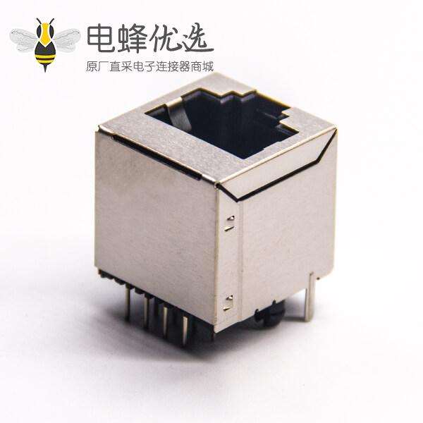 屏蔽rj45接口单口180度直插式模块化连接器