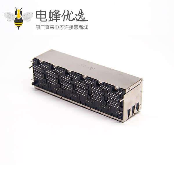 2x6 rj45弯式90度插板式模块化连接器屏蔽外壳8p8c