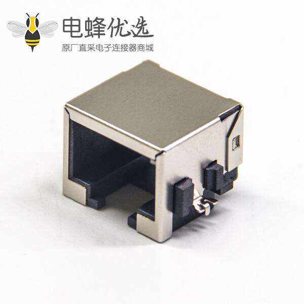 沉板式smt rj45网口插座全包屏蔽90度单端口