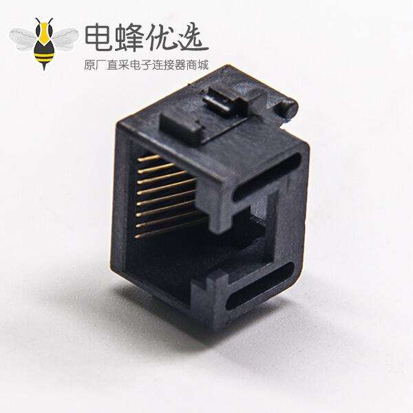 rj45 8p8c smt全塑母座弯式贴板非屏蔽沉板式