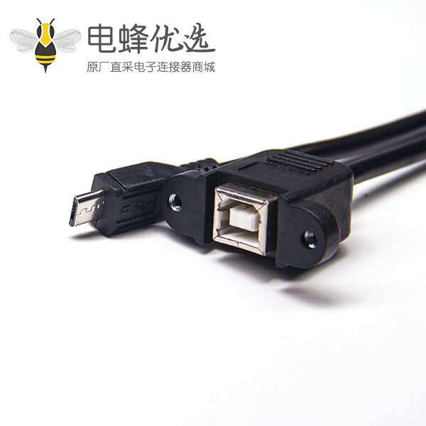 usb&nbsp;b型母座2.0 usb线材转micro usb直公头