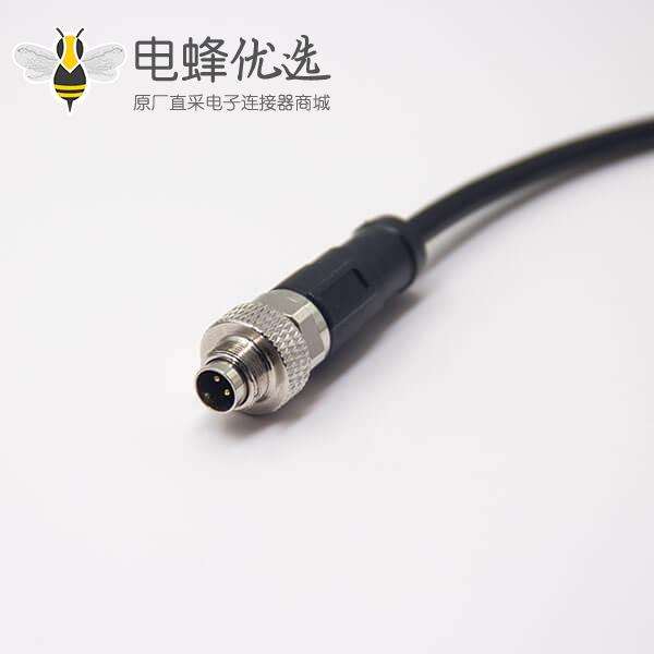 4芯电缆连接器直式公转母组装电缆接头