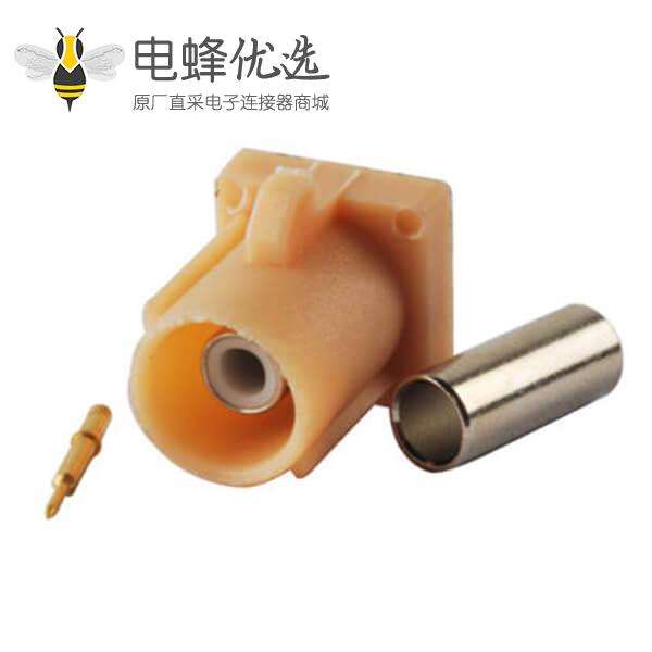 Fakra标准连接器Fakra I公头米色压接连接器用于RG316 RG174