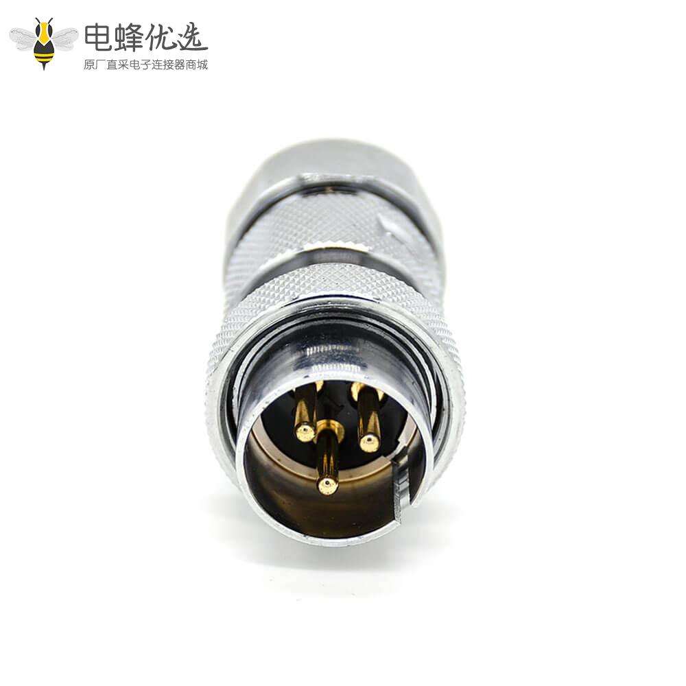 3芯航空插头接线 防水圆形直式连接器