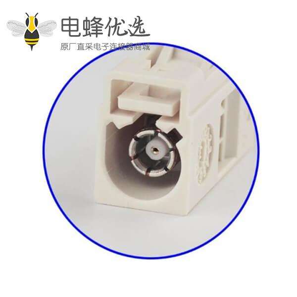 Fakra连接头母头B型白色压接接线RG316 RG174汽车音响用连接器
