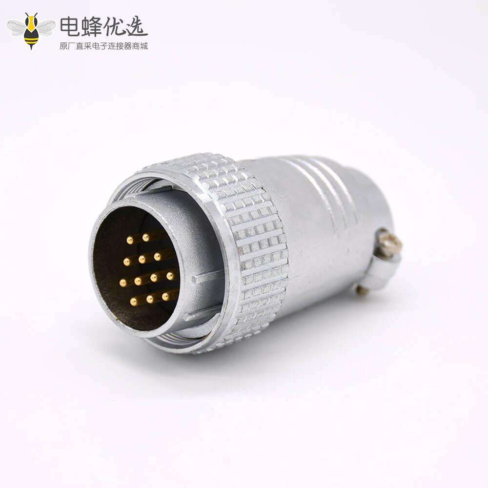 公连接器P28 12芯直式插头航空连接器接线安装