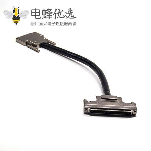 SCSI 100P连接器HPDB公转母直式插头插座螺丝锁电缆1米