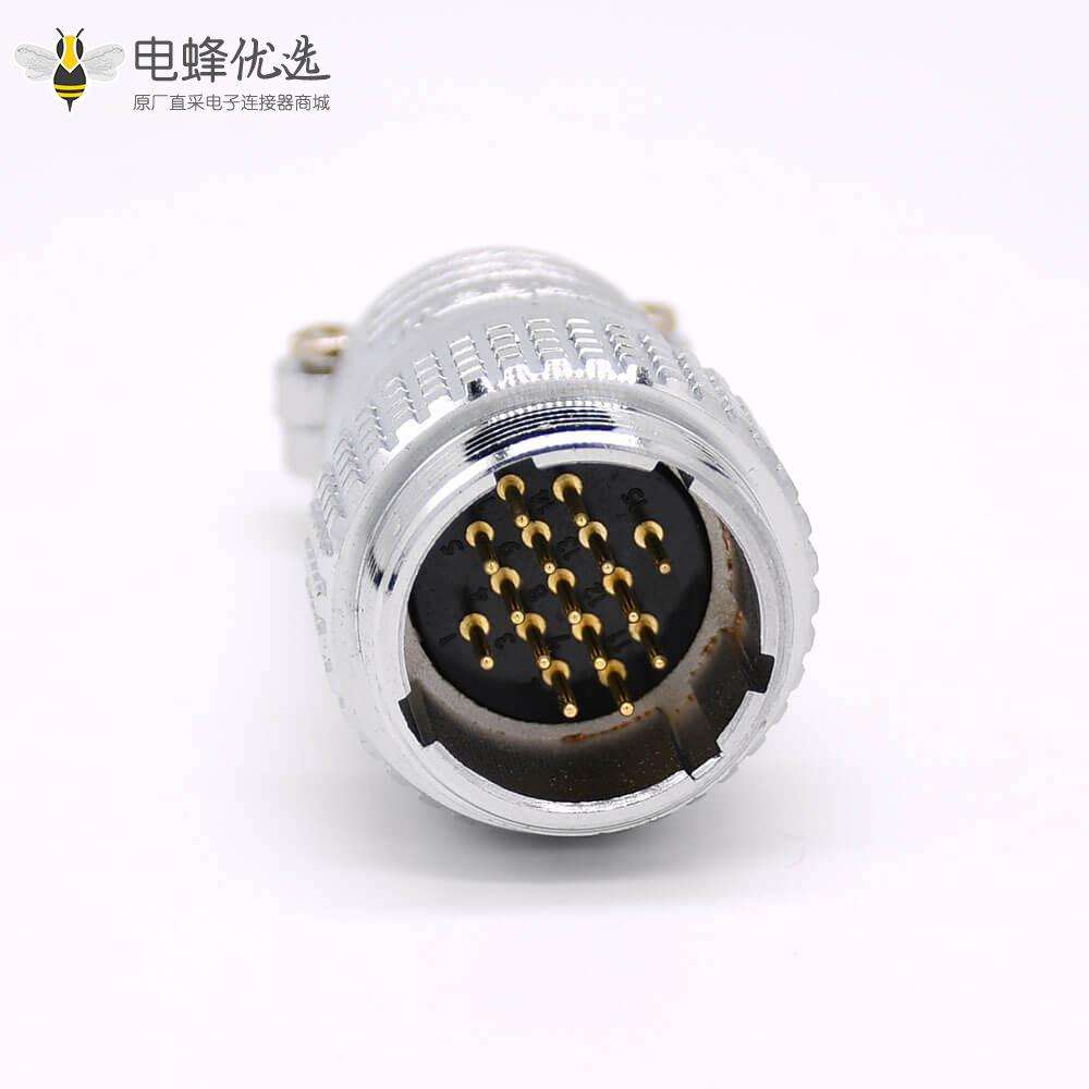 公插头P24 15芯直式圆形接线航空连接器