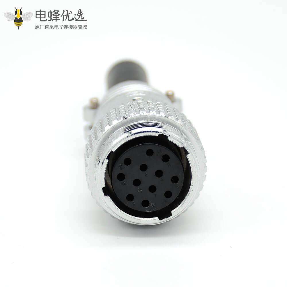 插头母座P24 12芯直式航空连接器接线安装
