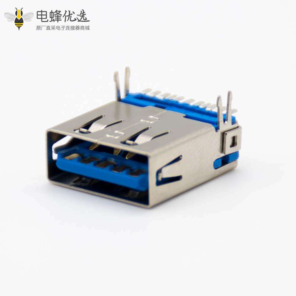 USB typeA 母口3.0直式9芯贴板带鱼叉脚