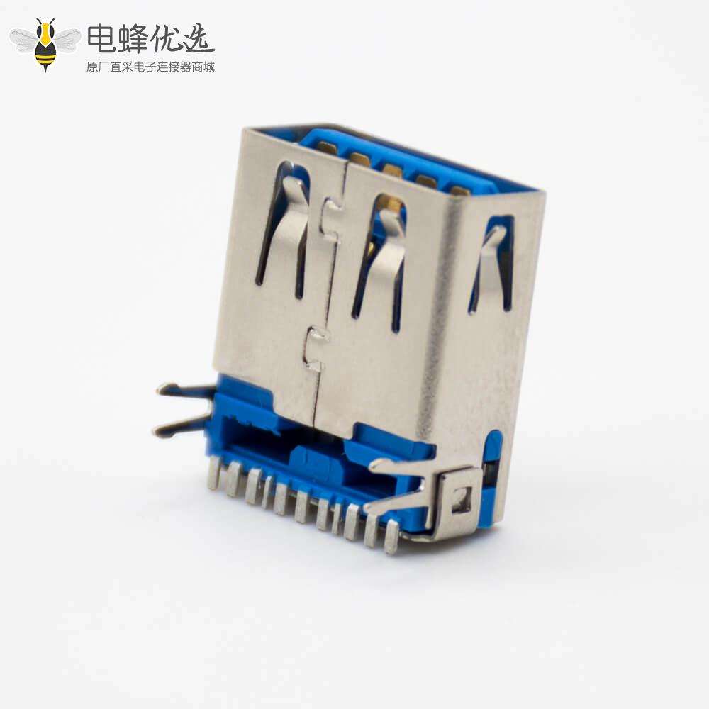 USB typeA 母口3.0直式9芯贴板带鱼叉脚