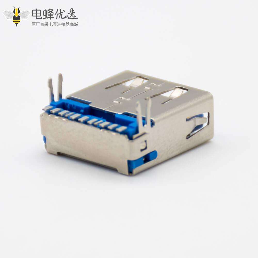 USB typeA 母口3.0直式9芯贴板带鱼叉脚