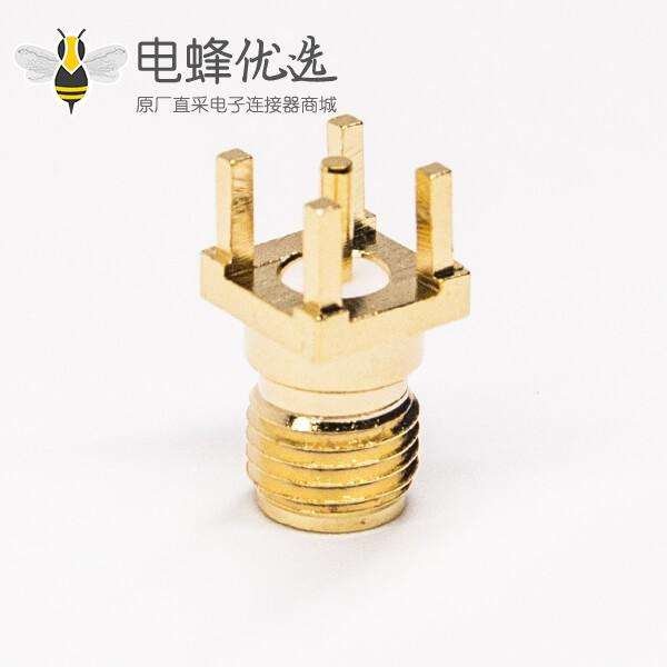 sma射频同轴连接器母头pcb直插板端