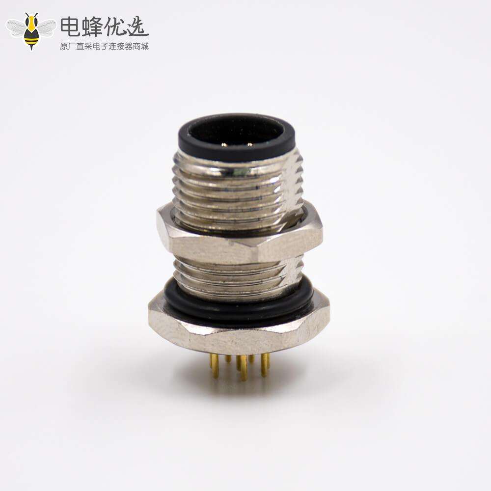 M128芯公头连接器板端插座A扣180&deg;接PCB板传感器