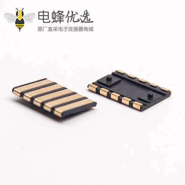 5芯连接器PH2.5镀金PCB板贴板安装母电池插座