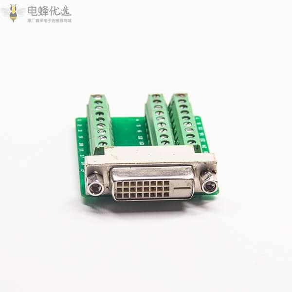 DVI24+1芯母头接线端子27孔转接板直式转接头