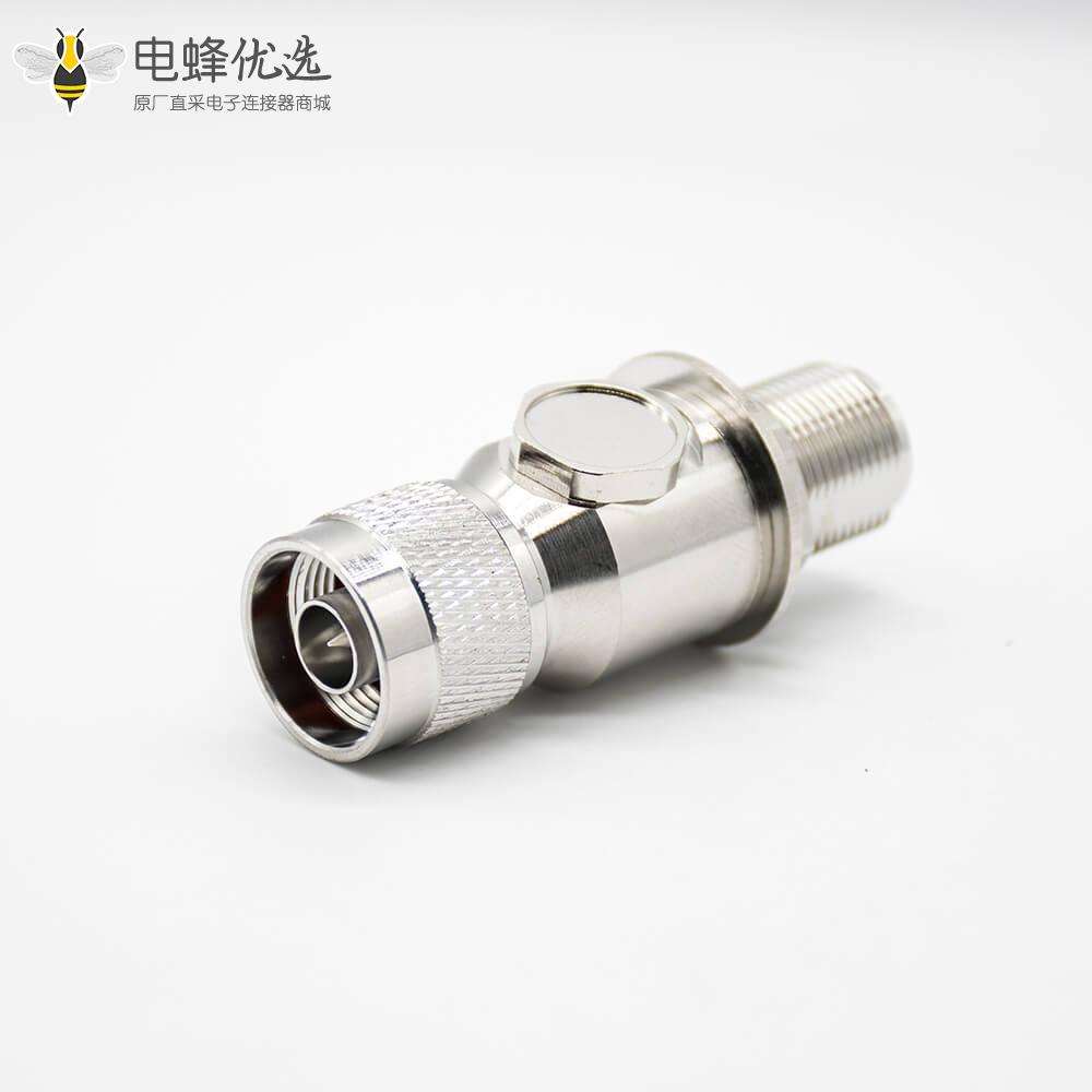 射频避雷器N公头转N母头N-JKYIP67镀镍180&deg;同轴避雷器