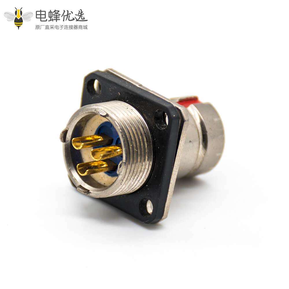 3芯连接器Y27G插头&插座12壳体号直式卡口连接面板安装工防黄铜接线