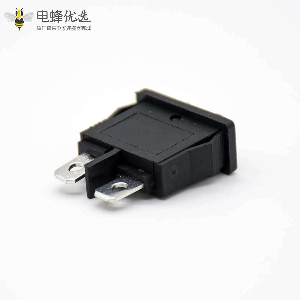 船型开关KCD十字架型2脚接线2挡操作面板黑盖电源开关