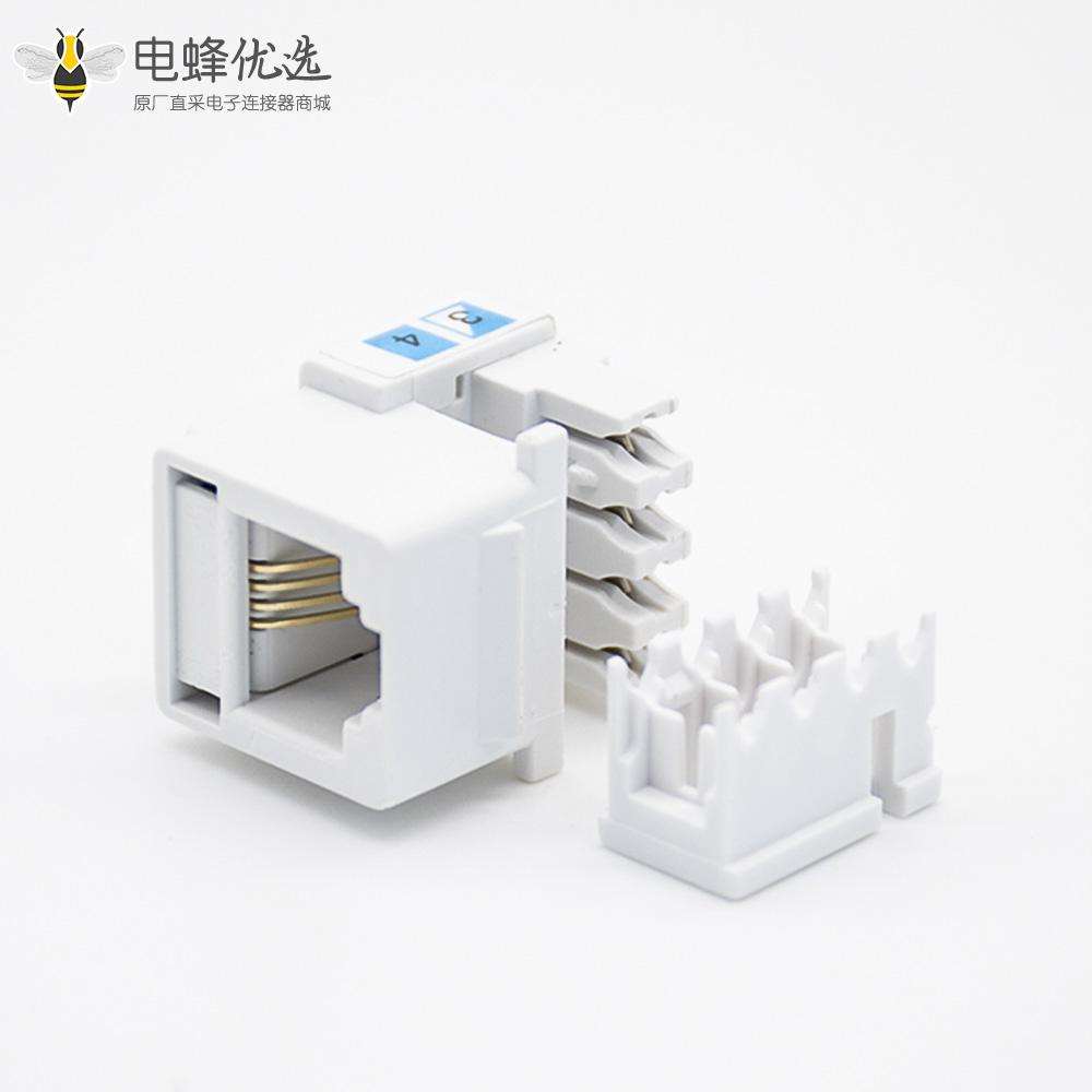 RJ11模块单端口4芯CAT3电话模块PCB板安装非屏蔽网络连接器