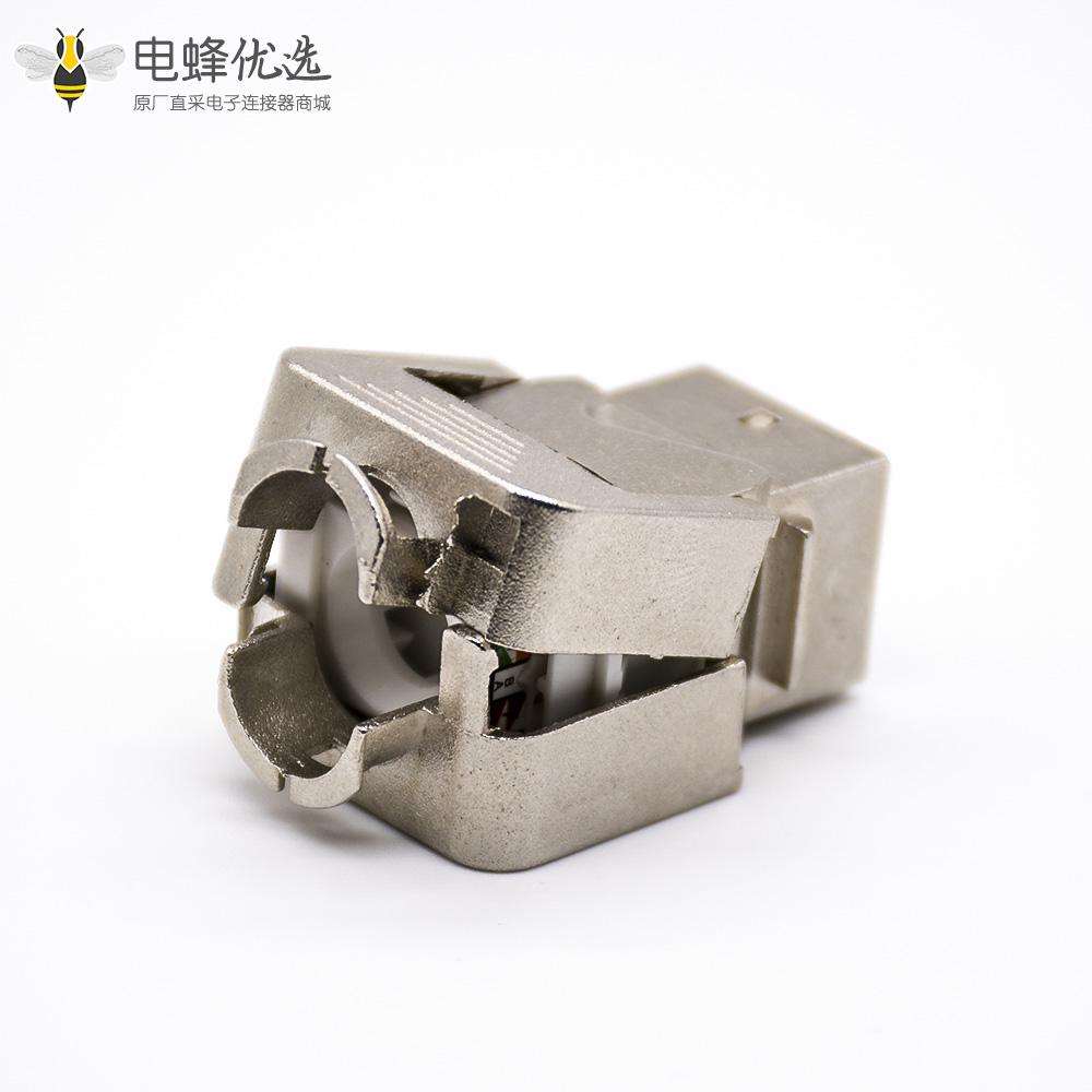RJ45超六类网络接口带屏蔽180度直式单端口网络免打模块