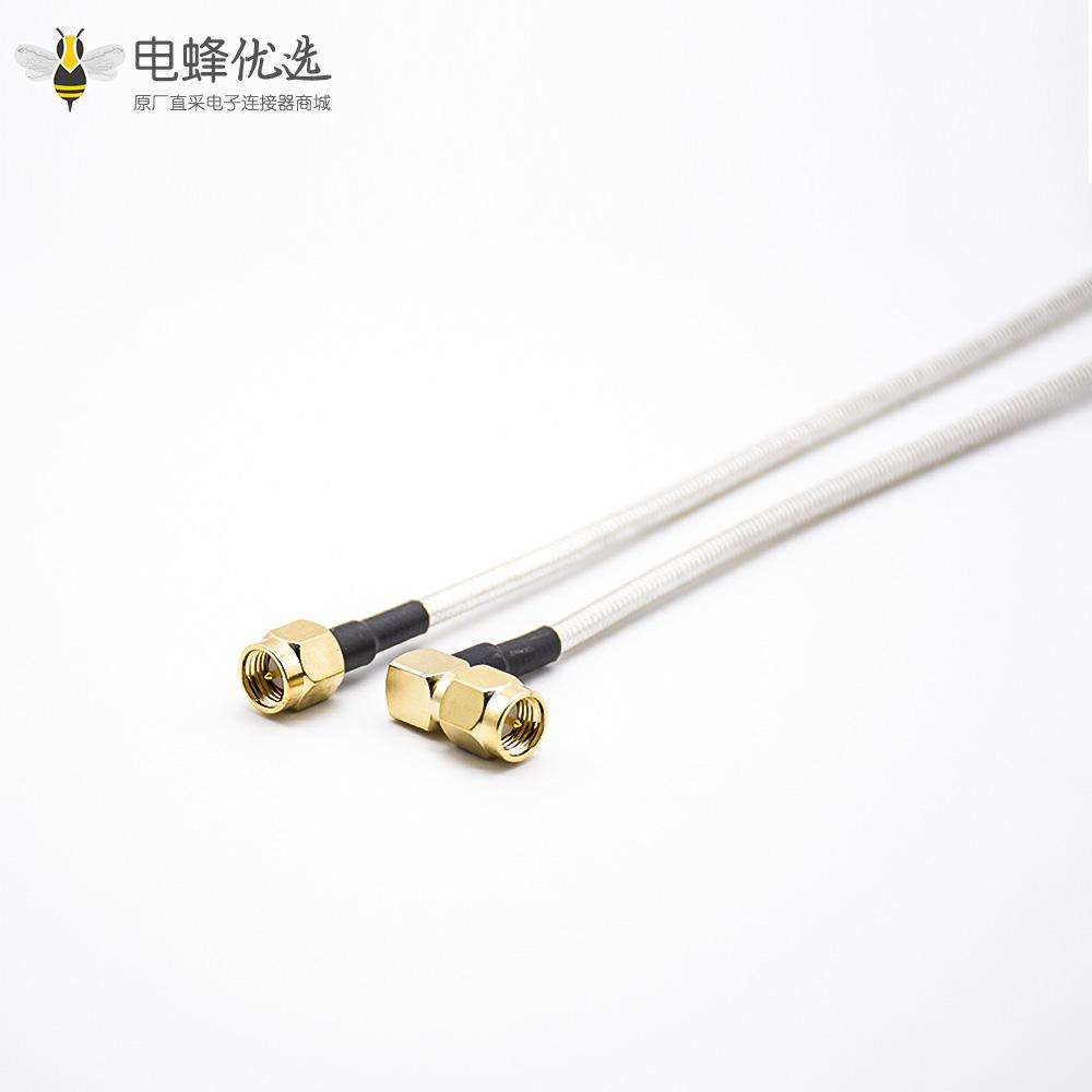 SMA线焊接同轴线RG405公头直式转弯式射频线材