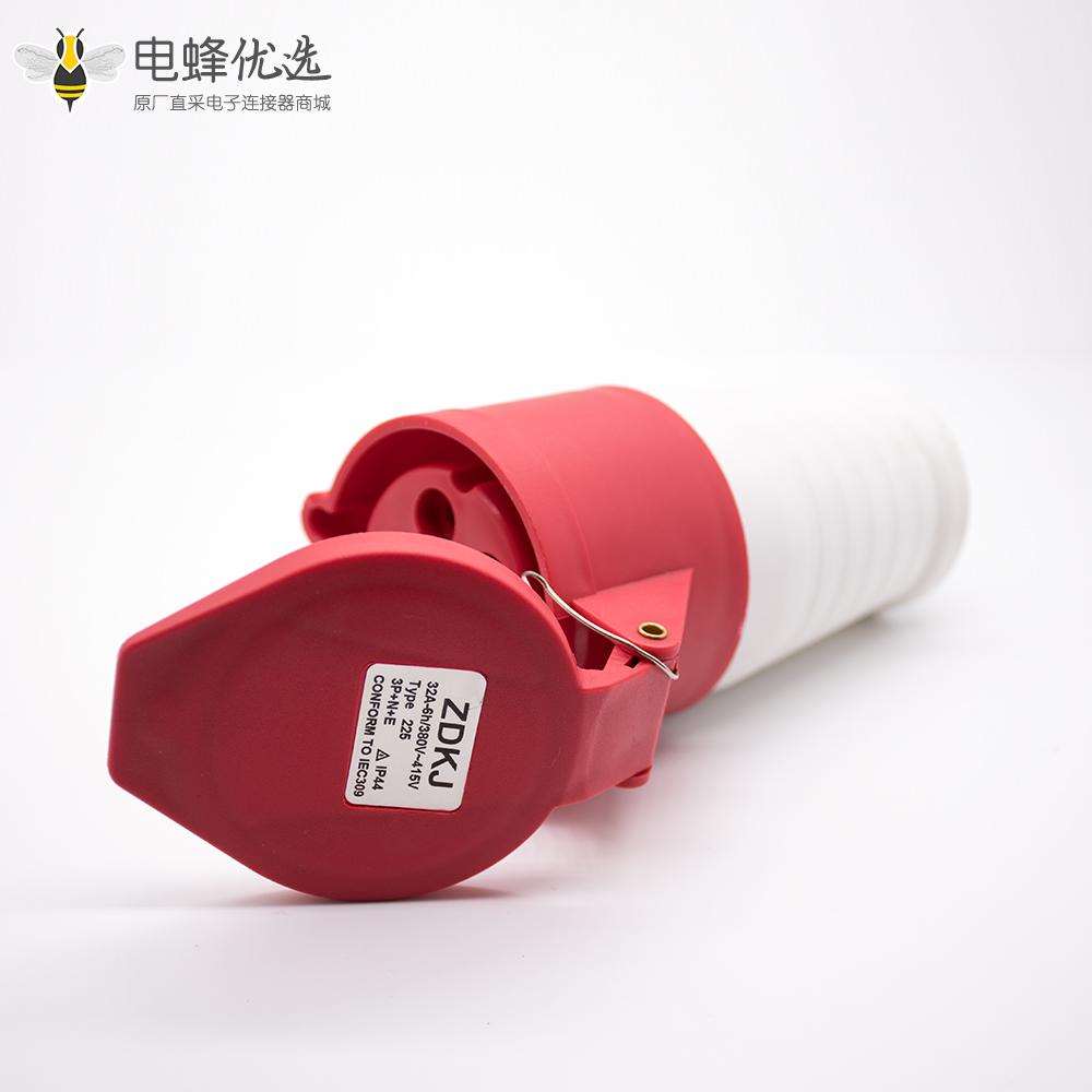 32A工业连接器5芯母头 380V-415V IP44 3P+N+E三相移动插座