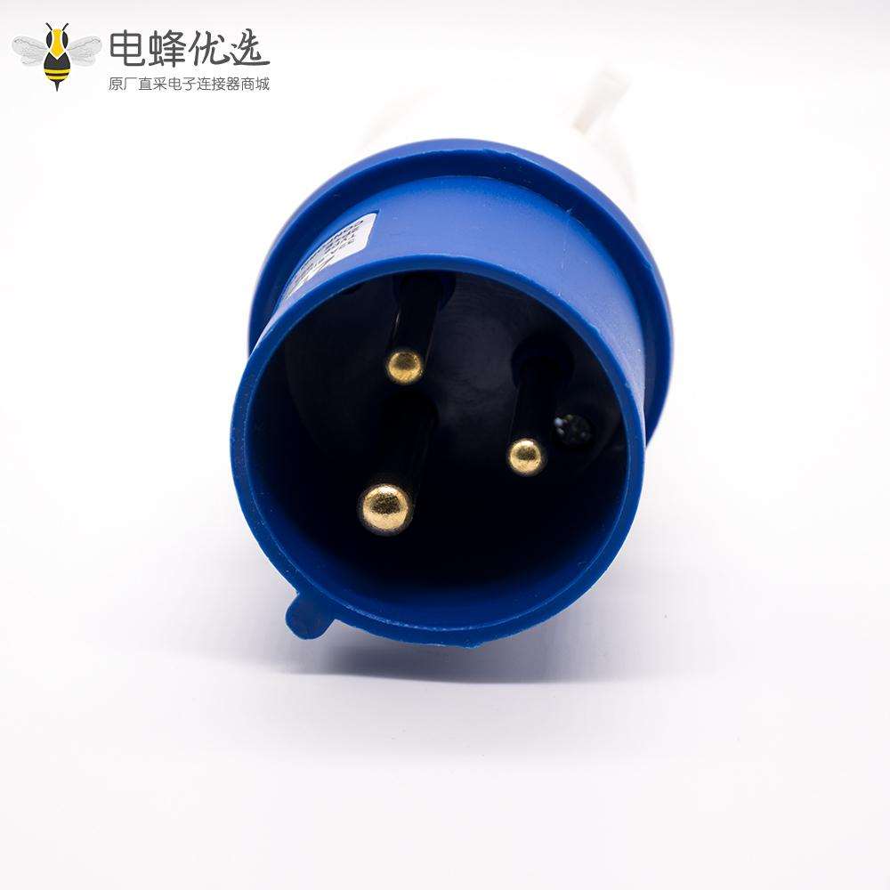 三芯工业插头2P+E单相公头32A 220V-240V IP44防水